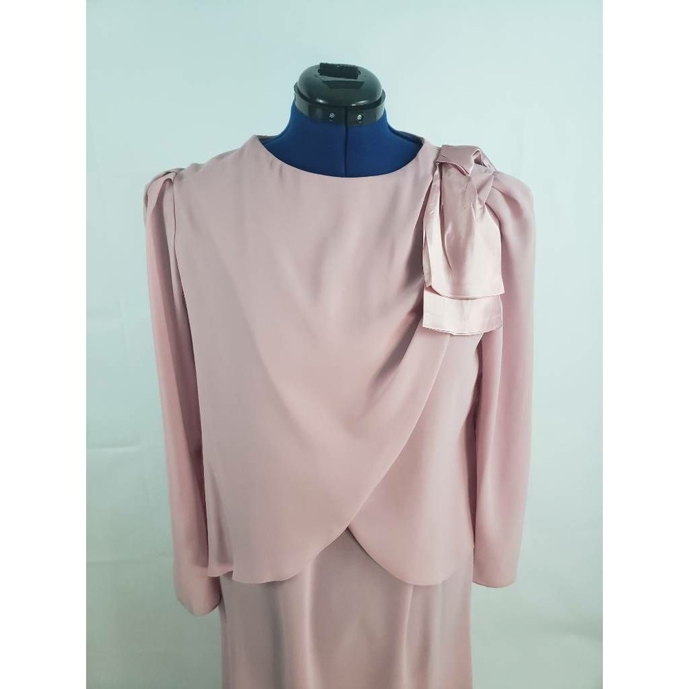 Mister Jay Womens Chiffon Maxi Shift Dress Scoop Button Layered Vtg size 14 U15 - Picture 12 of 12